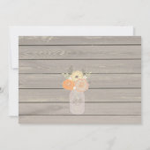 Rustikales orange Gelb-mit BlumenBrautparty laden Einladung (Rückseite)