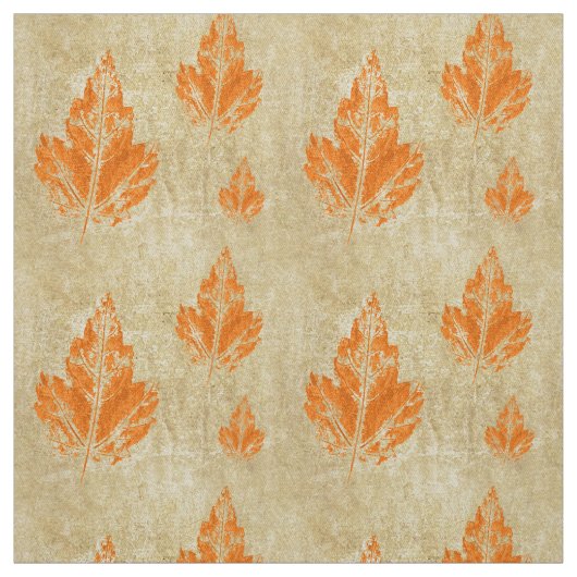 Rustikales Orange Leaf Fabric Stoff (Muster)