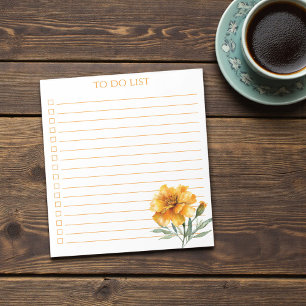 Rustikales Orange Marigold To-Do-Liste Lehrer-Gesc Notizblock