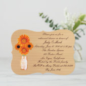 Rustikales Orange Mason Jar Probe Dinner einladen Einladung (Stehend Vorderseite)