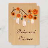 Rustikales Orange Mason Jars Probe Dinner einladen Einladung (Vorne/Hinten)