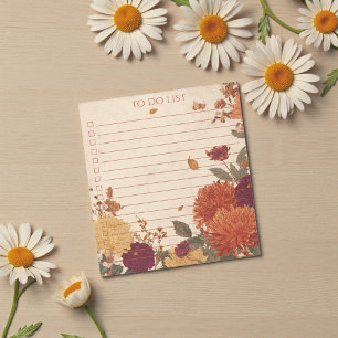 Rustikales Orange Tagetes Aufgabenliste Natur Bota Notizblock