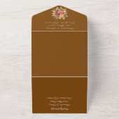 Rustikales Orange Terracotta Fall Boho Wedding RSV All In One Einladung (Außenbereich)