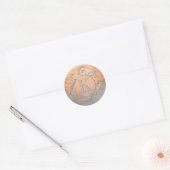 Rustikales Orange und Bohemisches Grau Geblüht Runder Aufkleber (Umschlag)