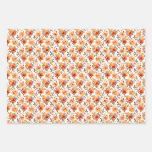 Rustikales Orange und Gelbblume Geschenkpapier Set (Vorderseite 3)