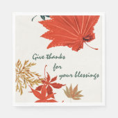 Rustikales Orange und Gold bedanken sich Serviette (Vorderseite)