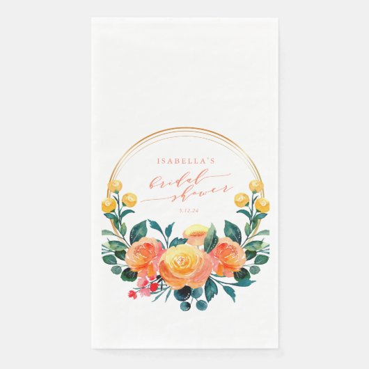 Rustikales Orangefarbenes Brautparty Serviette (Vorderseite)