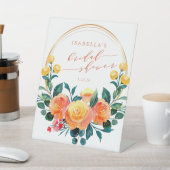 Rustikales Orangefarbenes Brautparty Sockelschild (In SItu)