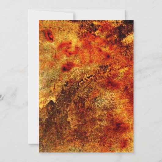 Rustikales, orangefarbenes Marmorfeuer Einladung (Rückseite)