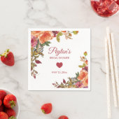 Rustikales Orangen-Rust-Burgund Herbst-Brautparty Serviette (Beispiel)