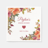 Rustikales Orangen-Rust-Burgund Herbst-Brautparty Serviette (Vorderseite)