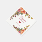 Rustikales Orangen-Rust-Burgund Herbst-Brautparty Serviette (Ecke)