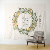 Rustikales Orangenzitrus botanisches Babydusche Pa Wandteppich (Beispiel (Horizontal))