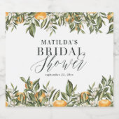 Rustikales Orangenzitrus botanisches Brautparty Pa Alkoholflaschenetikett (Einzelnes Label)