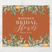 Rustikales Orangenzitrus botanisches Brautparty Pa Alkoholflaschenetikett (Einzelnes Label)