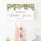 Rustikales Orangenzitrus botanisches Brautparty Pa Banner (Insitu)