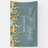 Rustikales Orangenzitrus botanisches Brautparty Pa Banner (Vertikal)