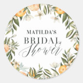 Rustikales Orangenzitrus botanisches Brautparty Pa Runder Aufkleber (Vorderseite)