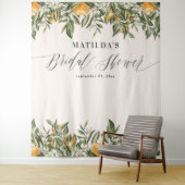 Rustikales Orangenzitrus botanisches Brautparty Pa Wandteppich (Beispiel)