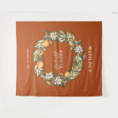 Rustikales Orangenzitrus botanisches Brautparty Pa Wandteppich (Vorderseite (Horizontal))