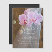Rustikales Orchid-Elegance Wedding Save the Date Magneteinladung (Vorne/Hinten)