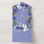 Rustikales Orchid Wreath Periwinkle Abendessen All In One Einladung (Innen Boden)
