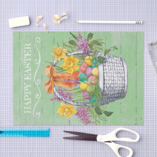 Rustikales Osterbrot Blume Eier Seidenpapier (Handwerk)