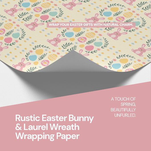 Rustikales Osterbrot mit Laurel Wraath Geschenkpapier