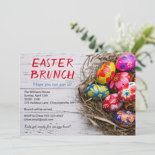 Rustikales Osterbrot | Urlaub Einladung (Stehend Vorderseite)