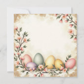 Rustikales Osterhase und Eier Feiertagskarte (Rückseite)