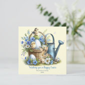 Rustikales Osterkichchen Feiertagskarte (Stehend Vorderseite)