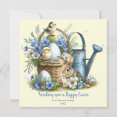 Rustikales Osterkichchen Feiertagskarte (Vorderseite)