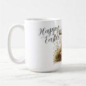 Rustikales Osterkreuz-Design mit Blumen Kaffeetasse (Links)
