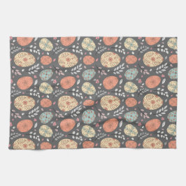 Rustikales Osterküchentuch - Dunkles Pastell Ei Geschirrtuch