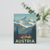 Rustikales Österreich Berghaus Postkarte (Stehend Vorderseite)