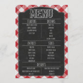 Rustikales Outdoor-GRILLEN Grillen Party Chalkboar Menükarte (Vorderseite)