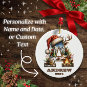 Rustikales Outdoor Letter A Holiday Adventure Keramik Ornament