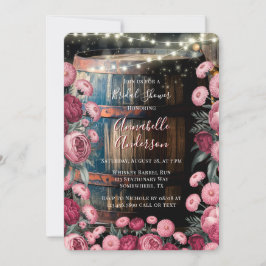 Rustikales Outdoor-Whiskey Barrel-Brautparty Einladung