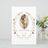 Rustikales Oval Foto Botanisches Kleider Programm (Stehend Vorderseite)