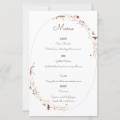 Rustikales Oval Foto Botanisches Kreidemenü (Rückseite)