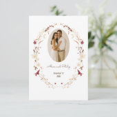 Rustikales, ovales Foto Dankeskarte (Stehend Vorderseite)