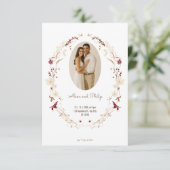 Rustikales, ovales Foto RSVP Karte (Stehend Vorderseite)