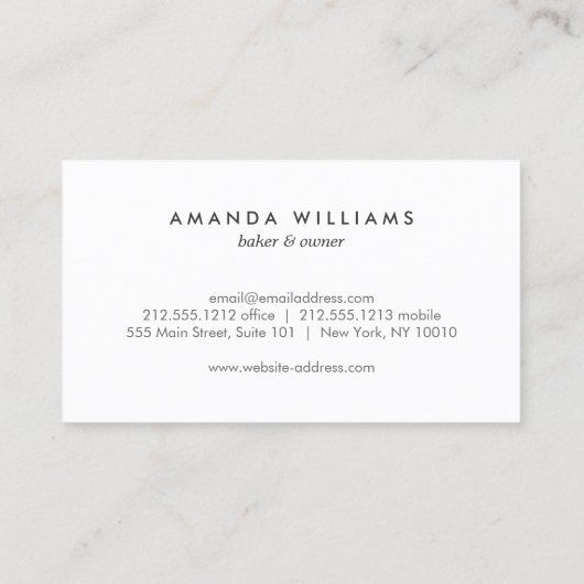 Rustikales Oven-Mitt-Logo auf Schwarzwald für Bäck Visitenkarte (Rückseite)