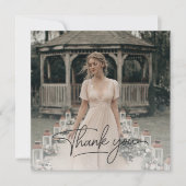 Rustikales Overlay-Foto-Brautparty Dankeskarte (Vorderseite)