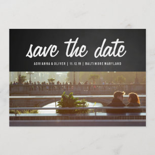 Rustikales Paar-Foto der Tafel-Save the Date   Save The Date