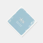 Rustikales Paar von Starfish Beach Hochzeit Serviette (Ecke)