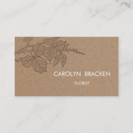 Rustikales Packpapier-Blätter Browns Visitenkarte
