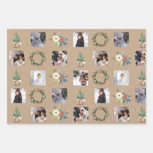 Rustikales Packpapier Geschenkpapier Set (Vorderseite)