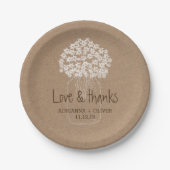 Rustikales Packpapier-Weckglas-Blumenhochzeit Pappteller (Vorderseite)