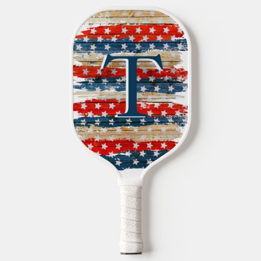 Rustikales Paddel-Monogramm-Pickleball Pickleball Schläger (Vorderseite)
